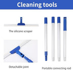 17" Magic Broom Squeegee Broom with 56" Adjustable Long Handle for Floor Bathroom Kitchen,Shower Tile Pet Hair Fur Marble Glass Window Cleaning