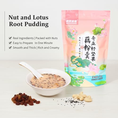 SODGHYTR-Nut lotus root starch soups 500g/17.63oz Breakfast，Quick dining，Lotus Root Powder Mix Chinese Asian Soups，suitable for people in a hurry