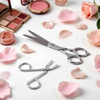 Silver Stainless Steel Eyebrow Tweezers Scissors- Professional Shaped Slant Tip Tweezer Clip Hair Plucker for Hair and Eyebrows Personal Care, Shave and Hair Removal
