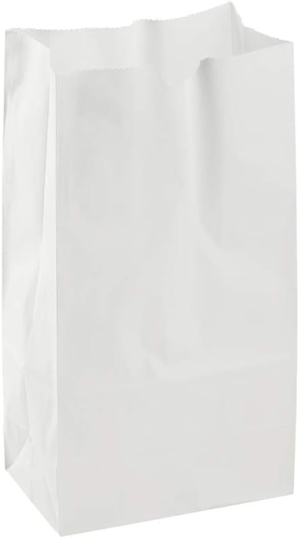 Karat 4lb Paper Lunch Bags - White, 2,000 Count - Versatile Paper Bags for Small Business, Snacks, Popcorns or Party Favor - Sturdy, Self-Standing, Reusable