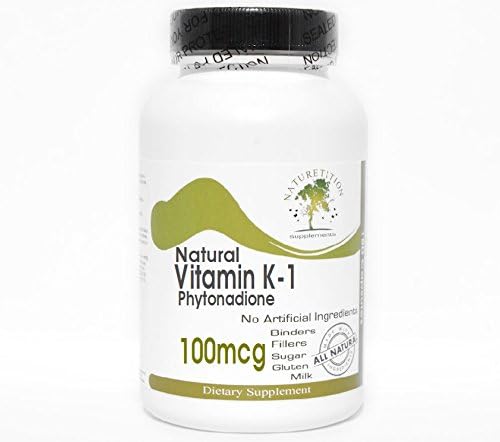 Natural Vitamin K-1 Phytonadione 100mcg ~ 200 Capsules - No Additives ~ Naturetition Supplements