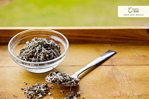 Organic Way Dried Sage Leaf Whole (Salvia officinalis) - European Wild-Harvest | Organic & Kosher Certified | Vegan, Non GMO & Gluten Free | USDA Certified | Origin - Albania (1/4 LBS - 4 Oz)