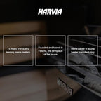 Harvia KIP Sauna Heater, Wall Mounted Electric Sauna Stove, Stainless Steel 220v Heater with Sauna Stones Included, Large Stone Cavity for Maximum Heat Release (6kW - Dials)