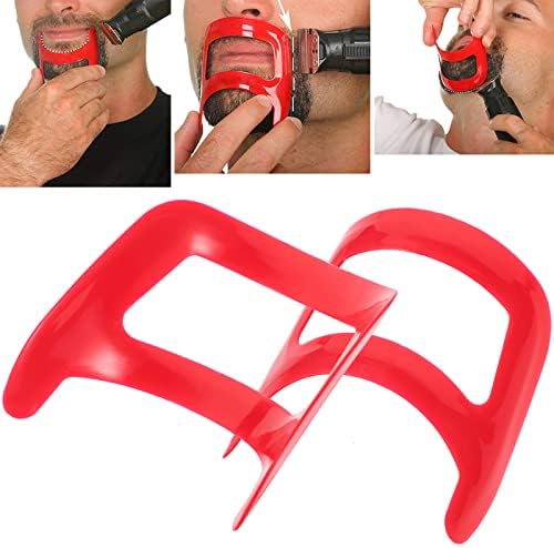 Healifty Goatee Shaving Template Shaping Edge Up Tool for Goatee Trimming Lineup Beard Grooming Kit for Men Barber Supplies 2pcs