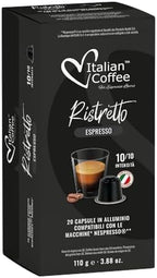 100 Italian Coffee for Espresso Lovers Aluminium Capsules compatible with Original Line Nespresso machines (1 Count (Pack of 100), Aluminum Ristretto)