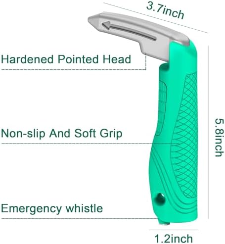 Multifunction Car Handle Assist for Elderly, Seniors, Handicapped - 3-in-1 Automotive Door Assist Handle with Emergency Window Breaker & Safety Whistle, Mobility Aid Car Door Helper (Mint Green)