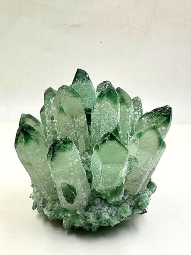 Natural Green Quartz Crystal Cluster - Large Raw Green Stone Specimen, Rough Quartz Mineral Geode for Home Decor, Office Ornament & Crystal Collection