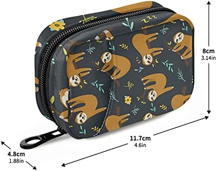 Sloth Pill Case 7-Day Travel Pill Organizer Box with Zipper Closure for Vitamins, Medication and Supplements
