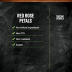 Frontier Co-op Dried Red Rose Petals, 8 oz, Bulk Bag - For Culinary Use, Herbal Tea, and Crafts