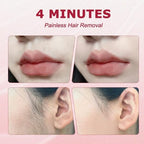 Painless Facial Hair Removal Cream for Upper Lip, Chin and Peach Fuzz - Women's Depilatory Cream Kit with Soothing Cream, Fast Acting 4-Min Formula Safe for Sensitive Skin,2.04 FL oz(Box of 1)