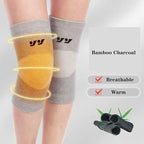 Bamboo Knee Sleeves for Men Women - Anti-Slip Compression Knee Sleeve - Elastic Sport Warm Knee Brace (Gray, Medium)