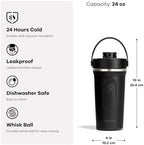 Hydro Flask Shaker Bottle – Insulated Stainless Steel Gym Bottle for Pre Workout & Protein 24 Oz Trillium Pink