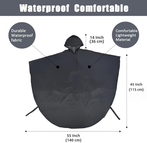 Waterproof Wheelchair Poncho, Windproof Rain cover adults Mobility Scooter Poncho Cape