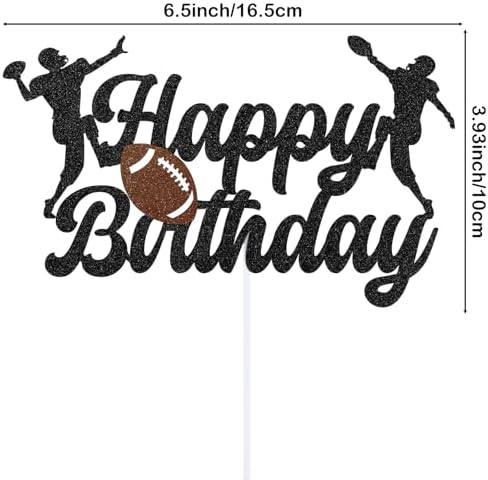 Hooqict Football Happy Birthday Cake Topper Football Cake Decorations Cupcake Topper for Kids Boys Men First Birthday Party Decorations Sport Theme Game Day Tailgate Party Supplies