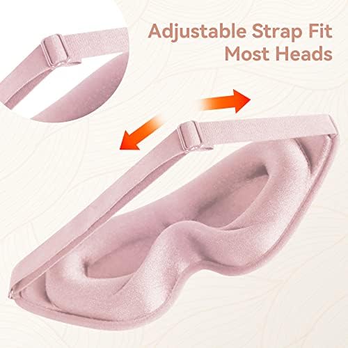 Sleep Mask for Men Women,Upgraded 3D Deep Contoured Eye Covers for Sleeping with Adjustable Strap,Block Out Light, Soft Comfort Eye Shade Cover for Travel Yoga Nap (1pcs, Pink)