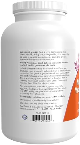 NOW Foods Supplements, Nutritional Yeast Flakes, Fortified with Additional B-Vitamins, Super Food, 10-Ounce