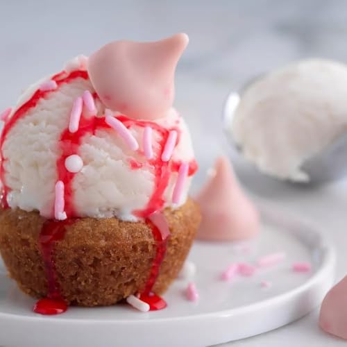 Bulk Strawberry Ice Cream Cone Flavored CandyKisses 1 Pound Bag - Bulk Individually Wrapped Milk Chocolate Candy for Parties, Buffets, Gifts, and Treats - 100 Pieces