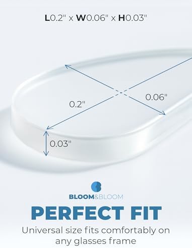 Eyeglass Nose Pads 6 Pairs – Clear Silicone Anti-Slip Stick-On Pads for Glasses, Sunglasses – Adhesive – BLOOM & BLOOM