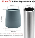 Rubber Crutch Tips 1 Inch 8 Pack, Heavy Duty Replacement Tips for Walker, Cane, Walking Stick and Commode Legs, Non-Slip Walker Feet Caps