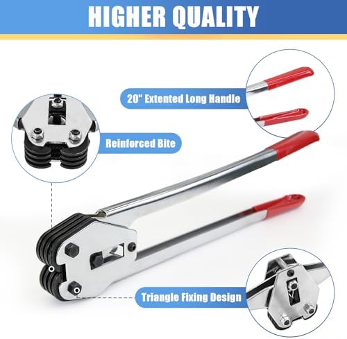 Heavy Duty Banding Strapping Sealer & Crimper for 1/2" Width Polyester Polyproplyn Poly Plastic Strap Manual Tool
