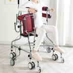 8 Wheels Walkers for Seniors, Height Adjustable Aluminum Walkers, Anti-Backward Size Aldult Walker, Lightweight Mobility Aid, Supports up to 350lbs, for Elderly Handicapped Disabled
