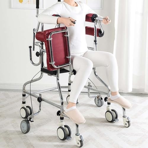 8 Wheels Walkers for Seniors, Height Adjustable Aluminum Walkers, Anti-Backward Size Aldult Walker, Lightweight Mobility Aid, Supports up to 350lbs, for Elderly Handicapped Disabled