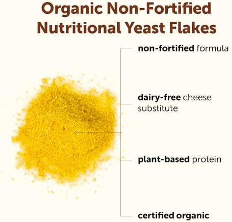 Micro Ingredients Organic Non-Fortified Nutritional Yeast Flakes, 2 Pounds | Vegan Protein, B Vitamins & Beta-glucans | Keto Friendly, Dairy Free Cheese Substitute, Non-GMO, Gluten Free