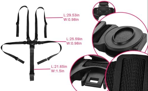 5 Point Seat Belt Safety Strap Belt for Stroller Pushchair Pram Buggy Safe Protection, Adjustable High Chair Baby Straps, Safety Strap Belt