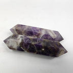 10cm Natural Crystal Tower Two Point Wand Obelisk 6 Faceted Crystals Point Chakra Stone Kit Home Decor Reiki Healing Gift (Dragon Blood Stone)