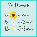 Sunflower & Daisy Icing Flowers – Edible Royal Icing Toppers for Cakes, Cupcakes & Cookies | Sunflowers & Daisies Bulk Decorations by Simply Sucré (26 Sunflower & Daisies)