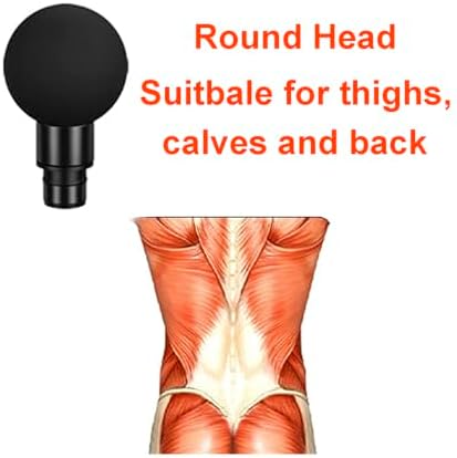 Massage Gun Heads, 2 PCS Round-Heads Replaceable Massage Attachments, 0.75 Inch Diameter Massage-Gun-Attachments, 19mm Diameter Muscle Massager-attachments for Back Massager Exchanging