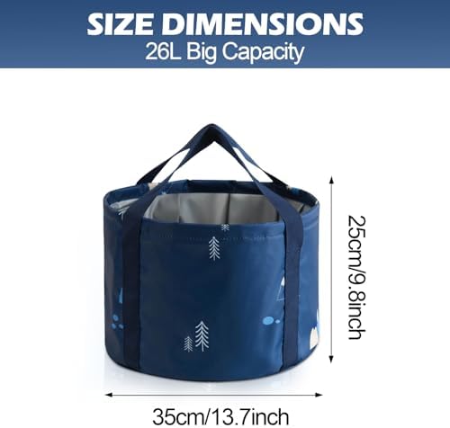 Multifunctional Collapsible Bucket for Soaking Feet, Portable Foot Bath Bag, Foot Spa Soaking Feet Home Pedicure Basin Outdoor Camping for Washing, Fishing Wait Handy Carrying Bag, Large
