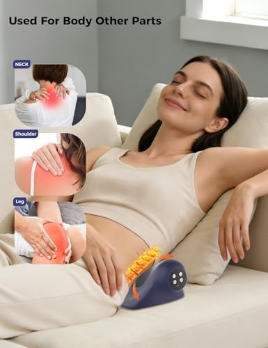 Heated Neck Stretcher for Pain Relief,Cervical Traction Device,3 Vibration Modes Portable Wireless Neck and Shoulder Relaxer Hump Corrector Pillow for TMJ Pain Relief and Cervical Spine Alignment