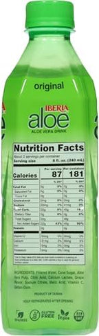 Iberia Aloe Vera Juice Drink with Pure Aloe Pulp, Original,16.9 Fl Oz (Pack of 8)