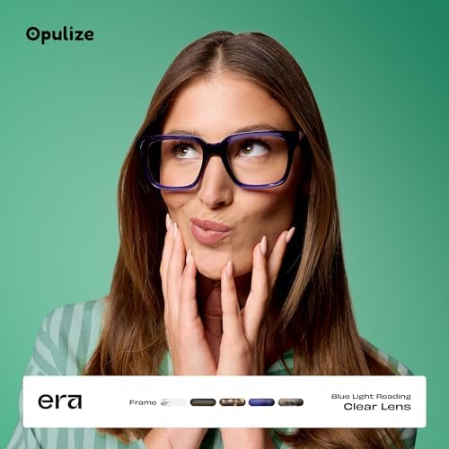 OPULIZE ERA Blue Light Blocking Reading Glasses for Women & Men-Readers-Anti-Glare-UV400 Protection-Oversized Frame-Computer and Screen Glasses-Brown Tortoiseshell- +2.50(Pack 1 of with 1 Pouch)