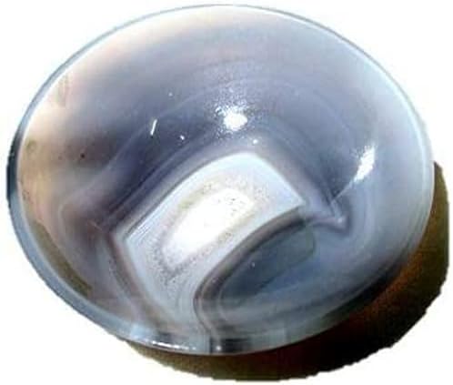 Jet Natural Blue Lace Agate Bowl 2" Gemstone A+ Hand Carved Rare Crystal Free Booklet Crystal Therapy Image is JUST A Reference.