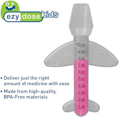 EZY DOSE Kids Medi-Plane Spoon, 10mL, Precise and Accurate Medicine Dosing Spoon for Liquid Medications, BPA-Free, Pediatric Measuring Tool, Travel-Friendly, Ideal for Syrups, Vitamins, Supplements