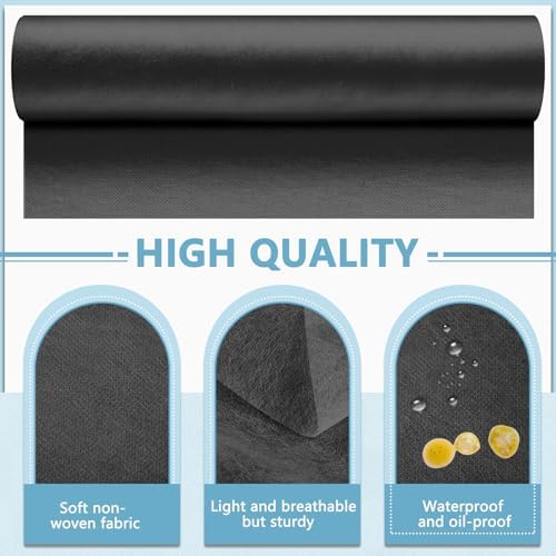 Tudomro 2 Rolls Disposable Non Woven Bed Sheets Massage Table Paper Covers Non Woven Fabric Massage Sheets Waterproof Spa Breathable Bed Cover for Beauty Salon (Black)