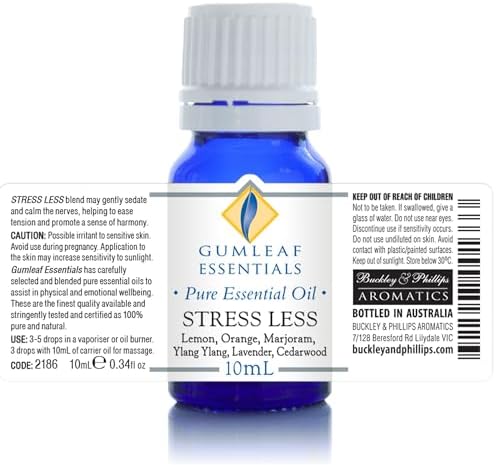 Gumleaf Essentials Stress Less Essential Oil Blend - 10ml, Cruelty Free & Vegan, 100% Pure & Natural