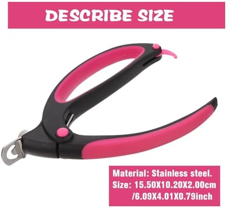 Healifty Nail Clipper Fingernail Trimmer Stainless Steel U-Shaped Nail Cutter Curved Edge Manicure Tool for Home and Black Rose Color