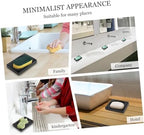 Alipis Soap Dish with Draining Tray Black Bathroom Soap Holder Case for Home and Travel Use