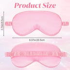 Silk Sleep Eye Mask 4 Pack Mulberry Silk Sleep Mask Eye Cover Blindfold with Elastic Strap Cute Satin Soft Eyeshade Masks for Women Night Sleeping Travel Nap (Pink)