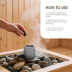 Sauna Aromatherapy Stone, Sauna Essential Oil Diffuser, Natural Rock with Stainless Steel Bowl for Essential Oils, Spa Accessories