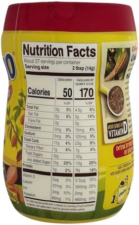 Cola Cao Cocoa Powder Mix 13.8 oz (390 g) per unit 1 PACK. Colacao chocolate drink mix. Colacao original España. Natural Cocoa with no additives. About 27 servings per unit. (1)