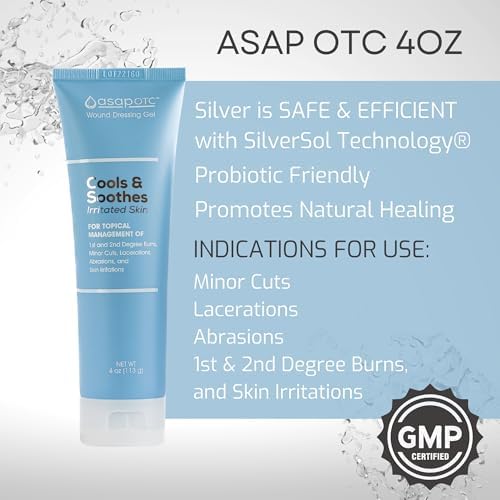 ASAP OTC Wound Dressing Gel by American Biotech Labs | SilverSol Ag₄O₄ 24 ppm Healing & Soothing Gel | 4 Oz