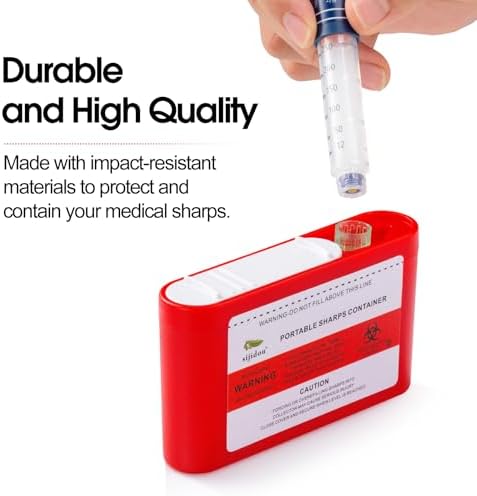 3 Pack Portable Sharps Container for Travel and Home Use,Pocket Travel Sharps Disposal Container,Specially Designed for Diabetic Needles and Test Strips Compact Size for Travel and Daily Personal Use