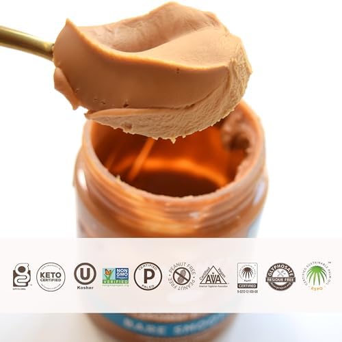 Barney Butter Almond Butter, Bare Smooth, 16 Ounce Jar, No Added Sugar or Salt, Skin-Free Almonds, No Stir, Non-GMO, Gluten Free, Keto, Paleo, Vegan