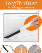 Window Sill Cleaner Tool - Hard Bristle Crevice Cleaning Brush, Multifunctional Gap Scrub Brush, Window, Home Essentials, Bathroom Cleaner Tools for Household Use, Kitchen - 8PCS