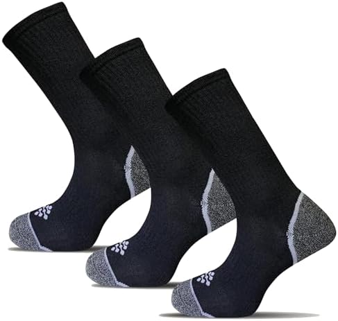 True Energy Men's Crew Socks - Sport Socks with Compression + Infrared - 3 Pairs