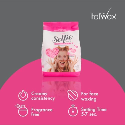 Italwax Face Selfie 500g / 1.1lb - Delicate hard wax for face with oil complex - Perfect for waxing eyebrows, upper lip and sideburns